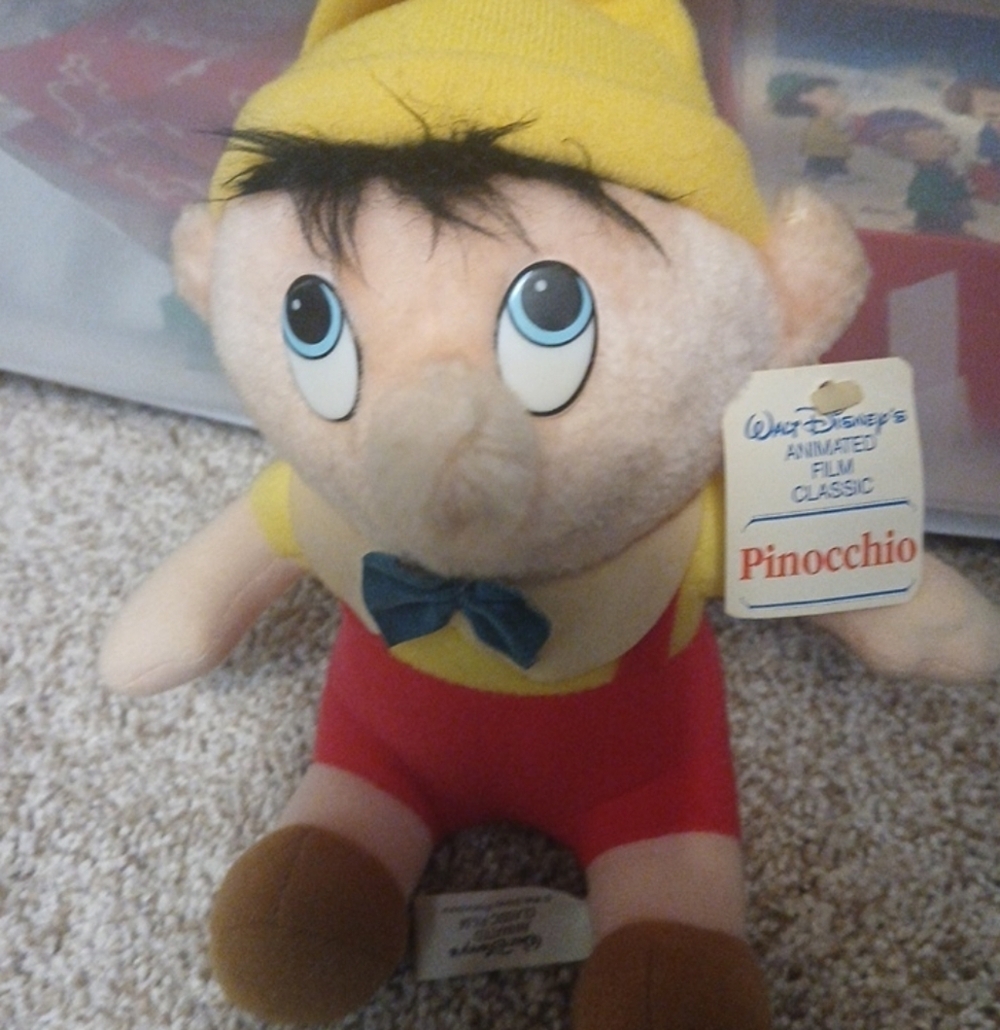 VTG Pinocchio 8” Plush 1985 Walt Disney Animated Film Classic Stuffed Toy W/ Tag